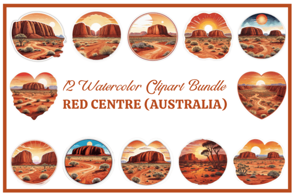 Download Red Centre Watercolor Clipart Bundle - Premium Resources